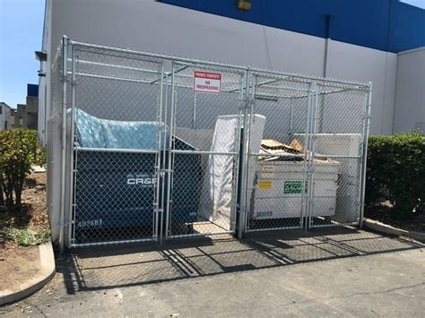 fencing material metal enclosure|trash fencing with doors.